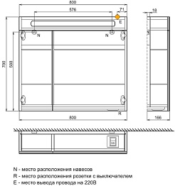 Iddis Зеркальный шкаф Mirro 80 ясень шимо – фотография-6